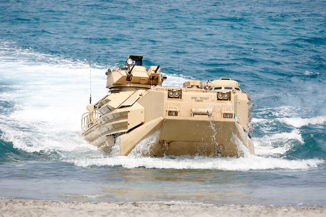 'AMTRACKS': The Amphibious Assault Vehicle safely transports US Marines into hostile islands. Photo by Ben Nabong/Rappler  