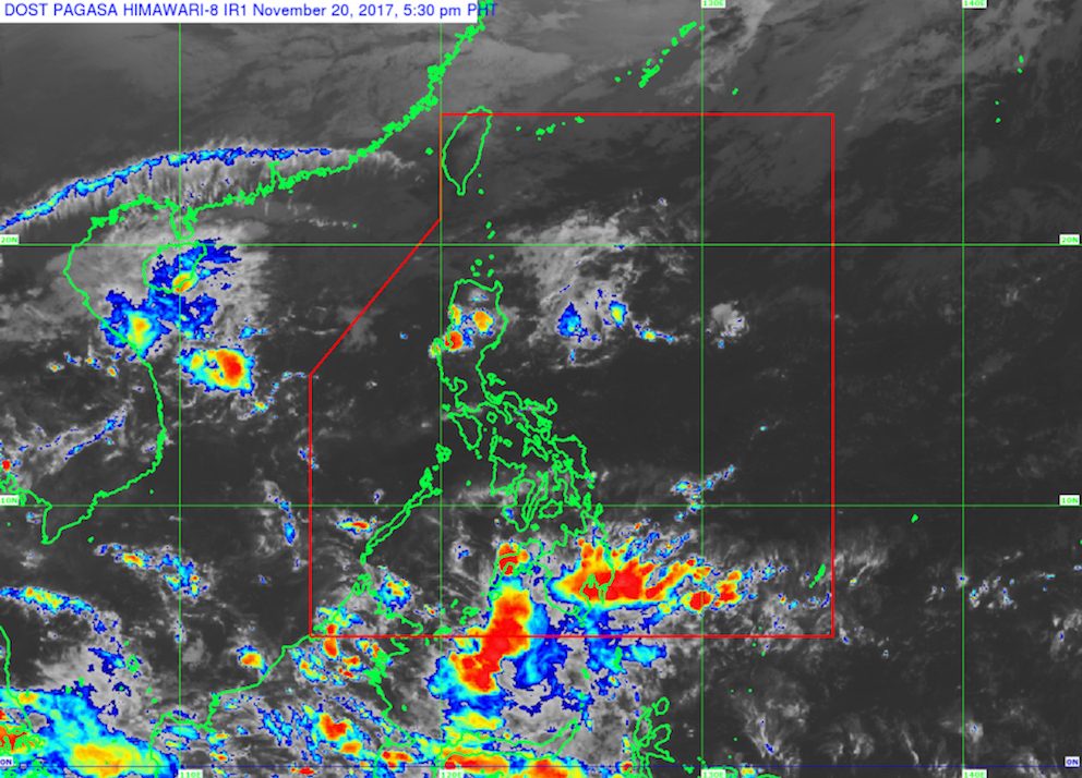 Light-heavy rain in parts of Luzon, Mindanao on November 21