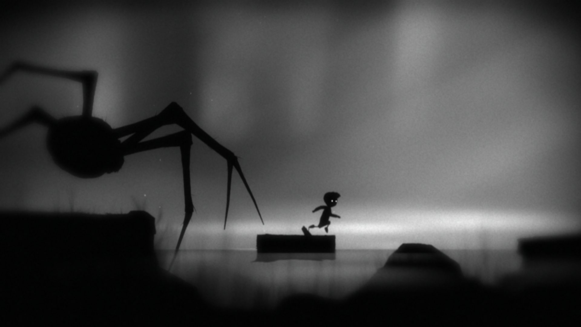 LIMBO. The 2010 puzzle-platformer spooked gamers with its shadowy atmospherics. Screengrab from Limbo/Playdead 