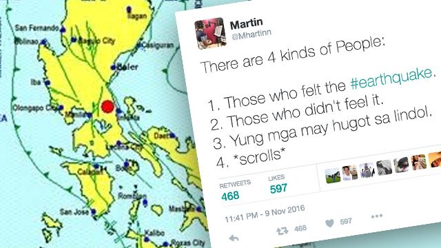 Netizens shake off recent earthquake with ‘hugot’ posts