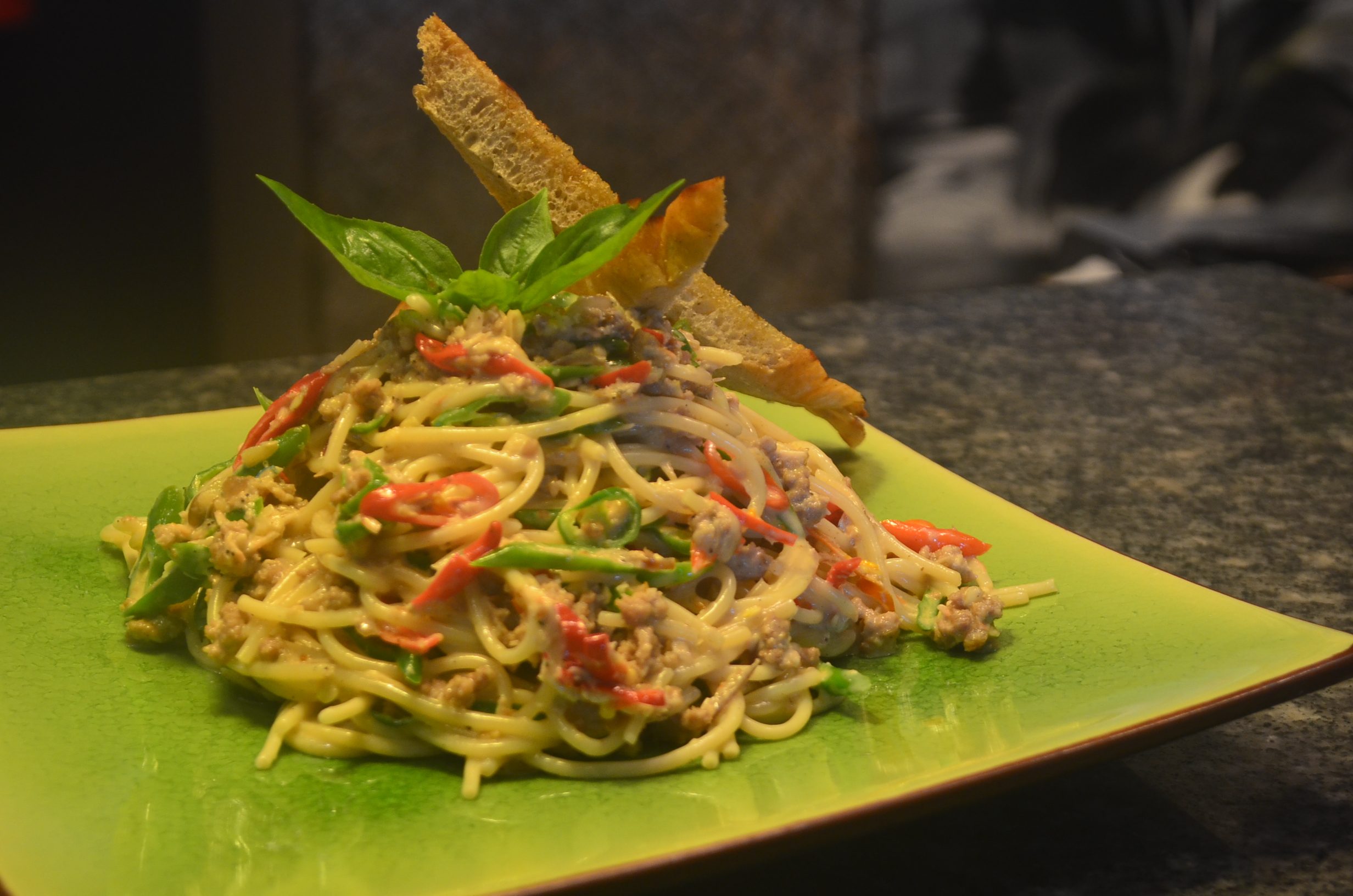 BICOL EXPRESS PASTA. Available from Small Talk Cafe, The Oriental Hotel, The Coffee Table, and White Bean Cafe. Photo courtesy of Laurie Mae Gucilatar 