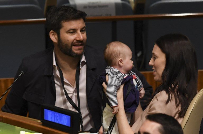 New Zealand PM makes U.N. history with first baby