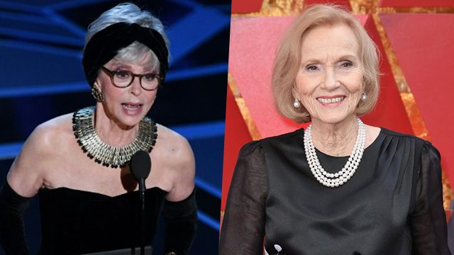 SCREEN LEGENDS. Eva Marie Saint (R) and Rita Moreno are among the actresses who presented at the 90th Academy Awards. Photos by Mark Ralston/Neilson Barnard/Getty Images/AFP   