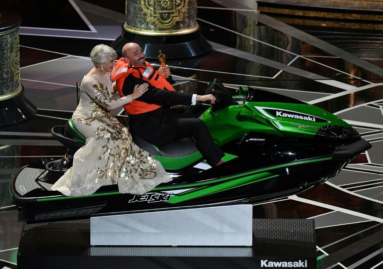 And the winner of the jet ski at the Oscars is….