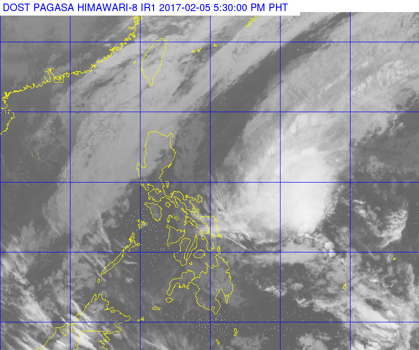 Satellite image as of February 5, 5:30 pm. Image courtesy of PAGASA  