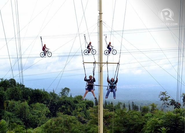 GO FOR IT. Skyswing and Skycycle are two of the resort's sky adventure attractions  