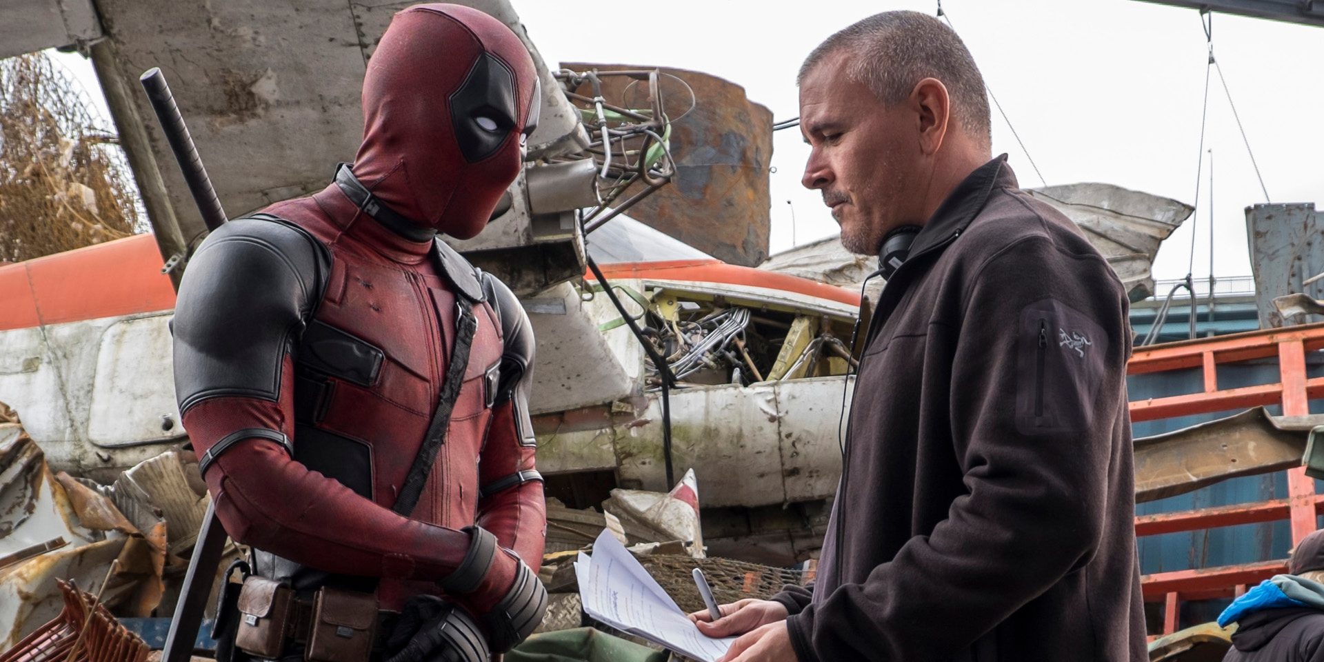 ACTING NOTES. Filmmaker Tim Miller directs Ryan Reynolds in Deadpool. Photo courtesy of 20th Century Fox   