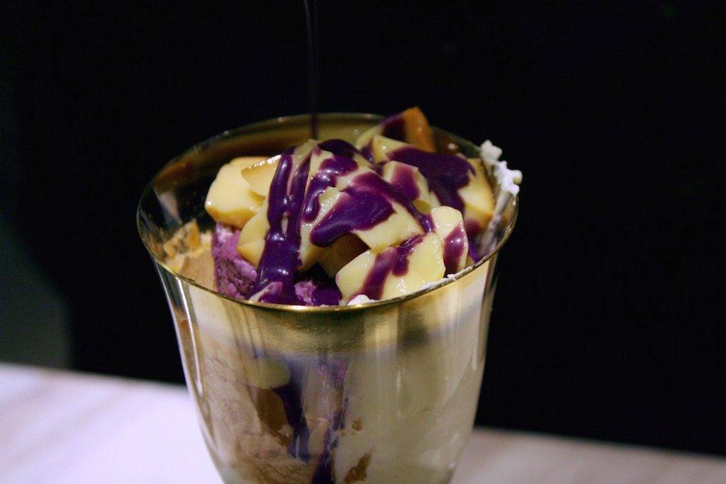 MIDAS TOUCH. The dessert is inspired by a Filipino classic, halo-halo. Photo by Amanda Lago/ Rappler 