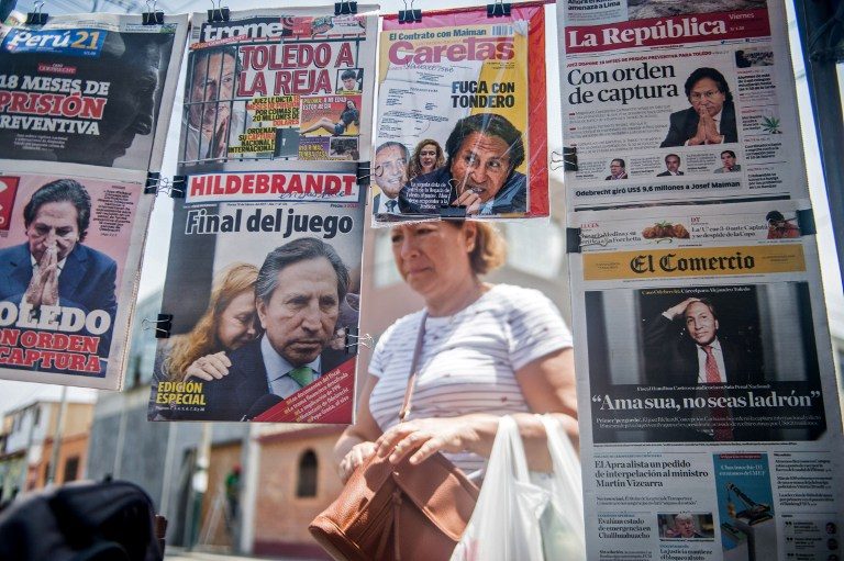 Peru hunts ex-president Toledo over graft claims
