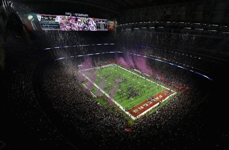 A general view of the field following the Patriots 34-28 win over the Falcons during Super Bowl 51 at NRG Stadium on February 5, 2017 in Houston, Texas. Tom Pennington/Getty Images/AFP 