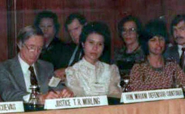 JUDGE. Miriam (middle) during her stint as Quezon City Regional Trial Court judge. Photo from MDS Facebook  