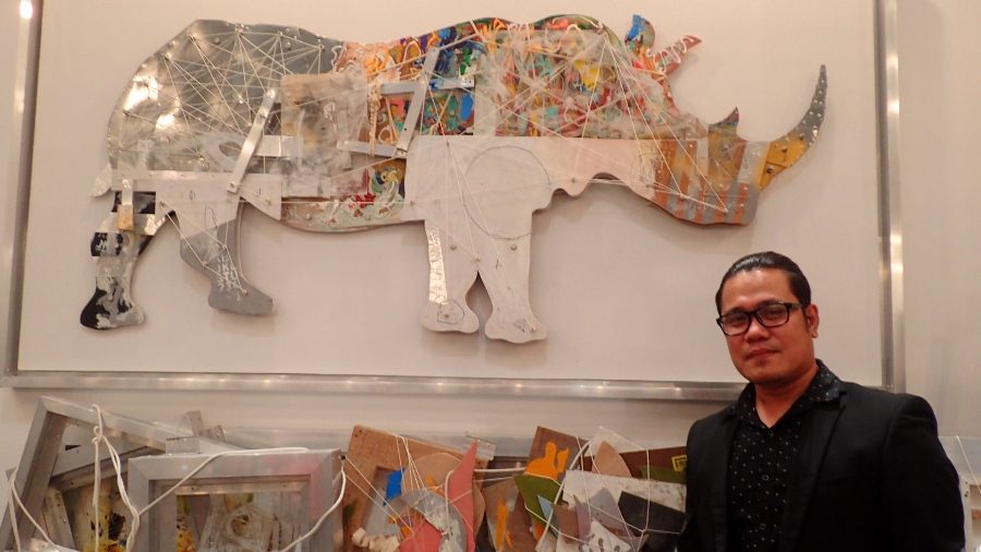 SCRAPS. Demi Padua’s “Layered” is made of scraps, a social commentary on how the rest of the rhinoceros is discarded once its precious horn is poached. 