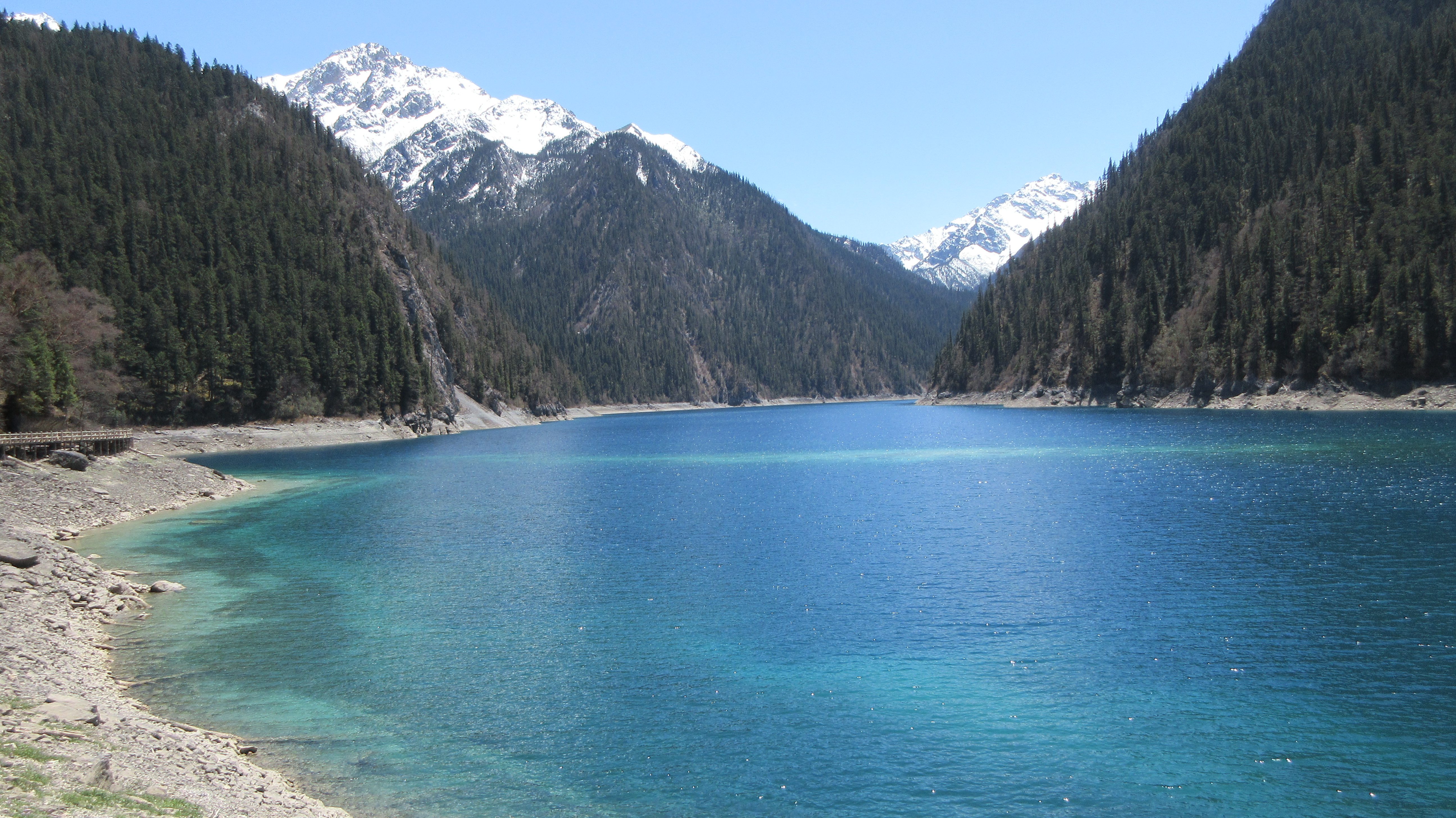 WHITE AND BLUE. Long Lake combines hues of blues and whites to create a beautiful landscape. 