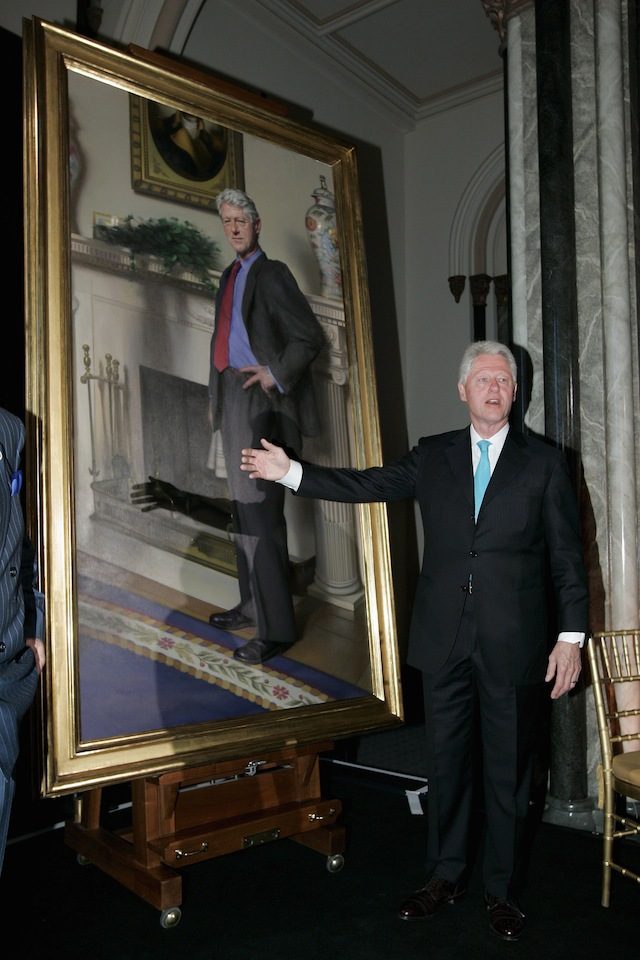 Casting a long shadow: artist hid Lewinsky dress in Clinton picture