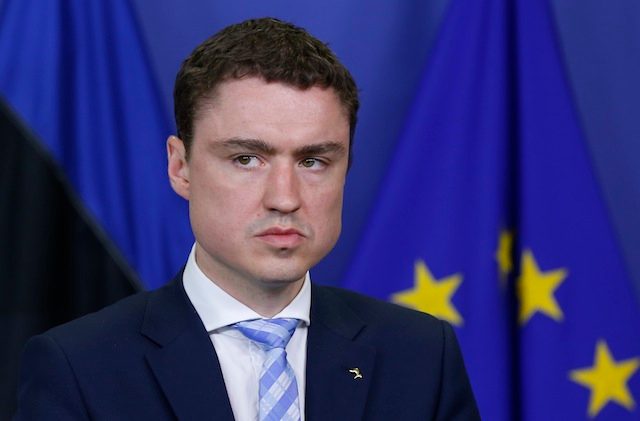 In this file photo, Prime Minister of Estonia, Taavi Roivas is pictured during a press conference at the EU Commission headquarters in Brussels, Belgium, 28 May 2014. Julien Warnand/EPA 
