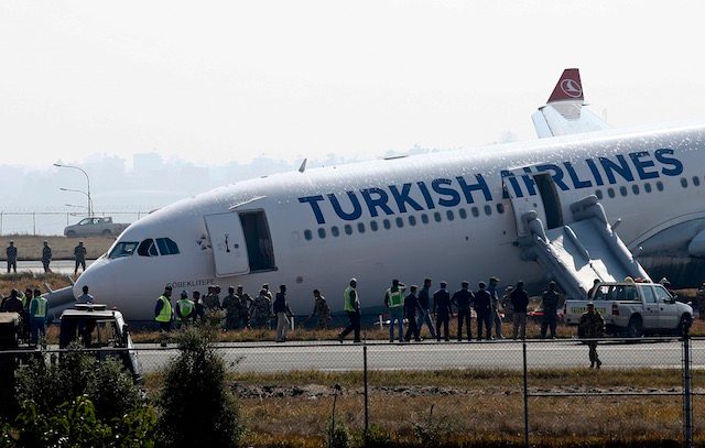 Turkish Airlines plane skids off Nepal runway