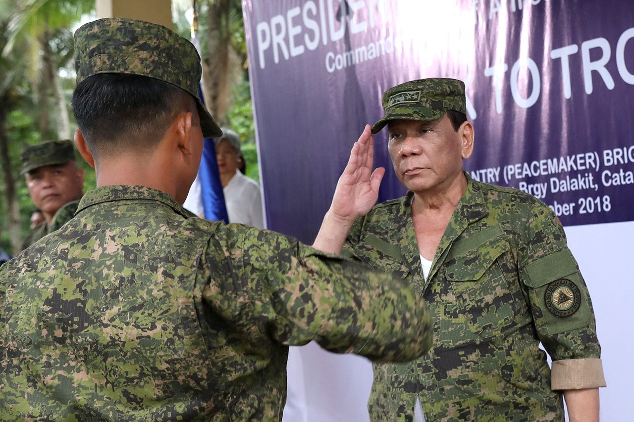 Militarization of government? ‘Correct!’ says Duterte