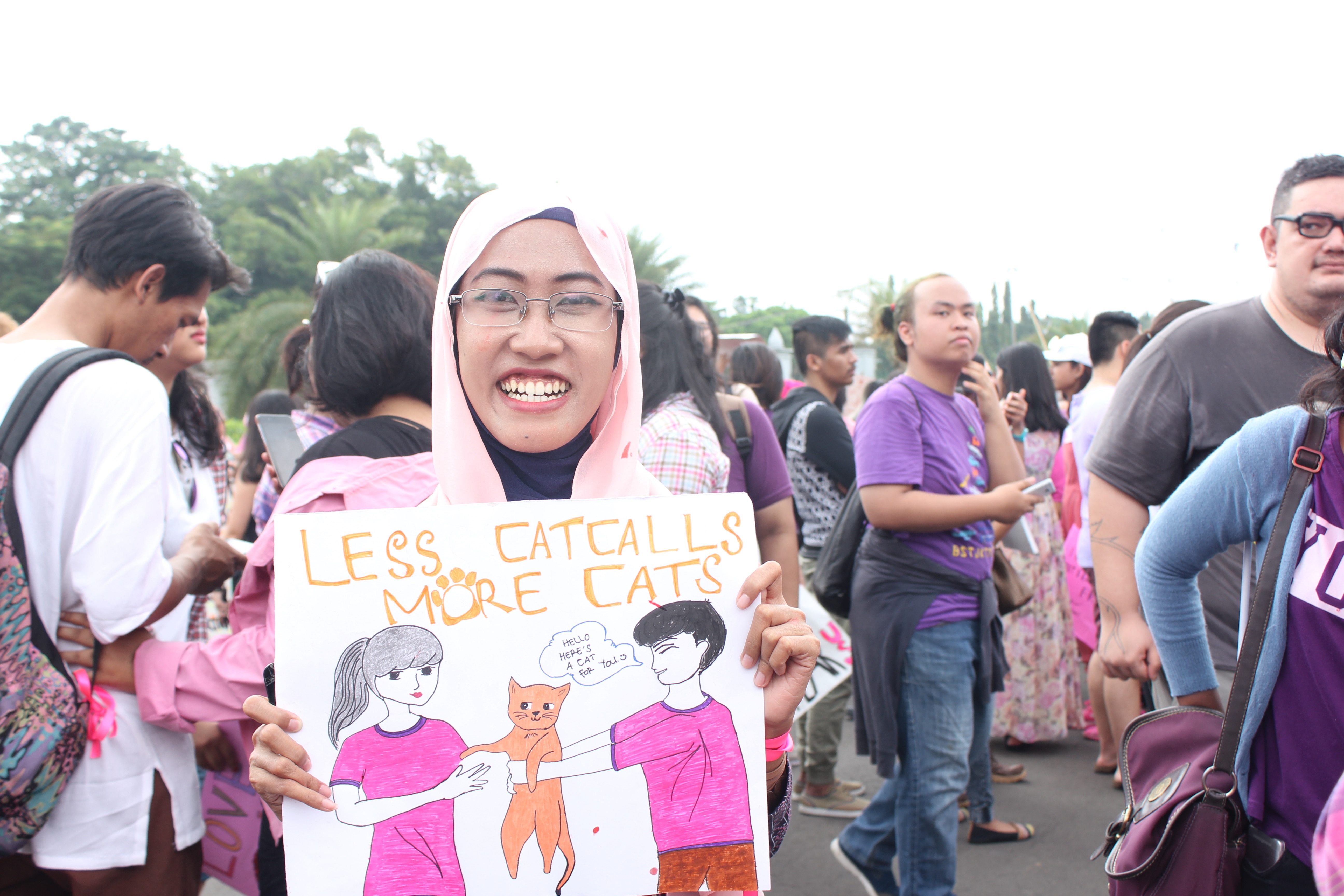 END TO CATCALLS. A number of women called for an end to catcalling. Photo by Diego Mahameru Batara/Rappler 