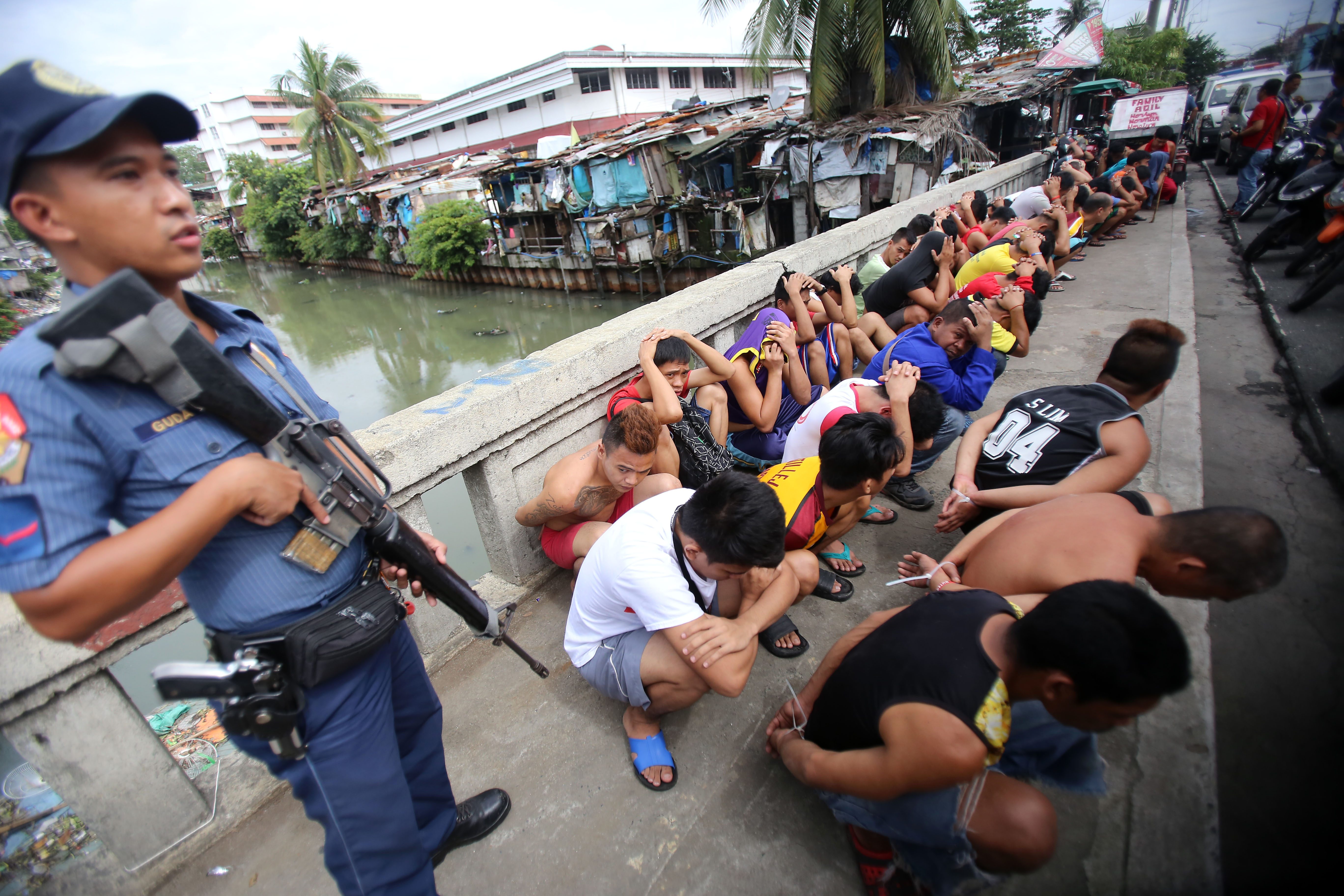 ARRESTED. Close to 200 persons were brought to the Manila Police District station 3 for verification. 