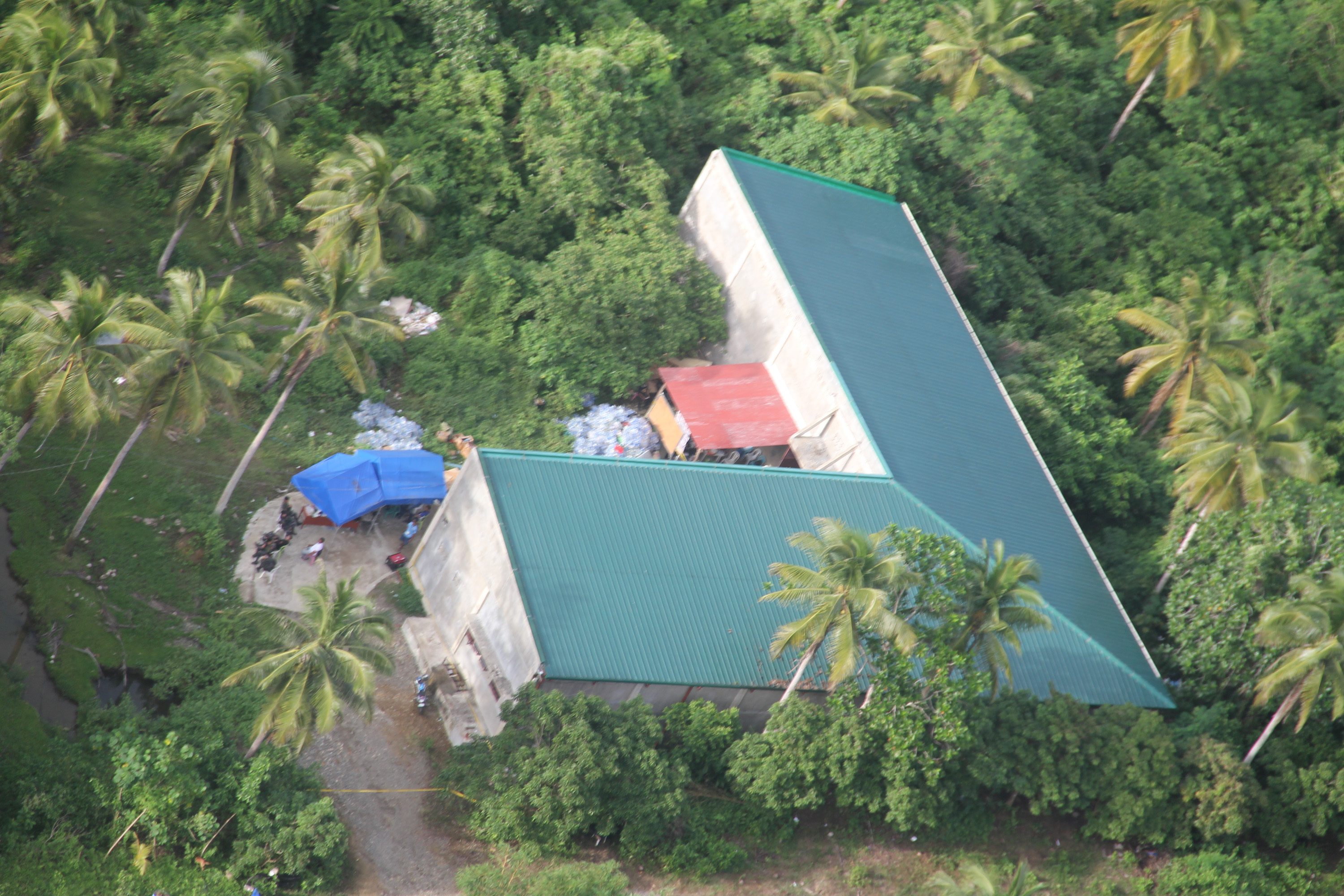 SHABU LAB. An aerial photo taken from Philippine Air Force chopper of shabu laboratory in the middle of the coconut farm at Barangay Palta Small Virac Catanduanes at the property of Angelica Balmadrid, common law wife of NBI director Atty. Eric Isidoro.Photo by Rhaydz B. Barcia/Rappler 