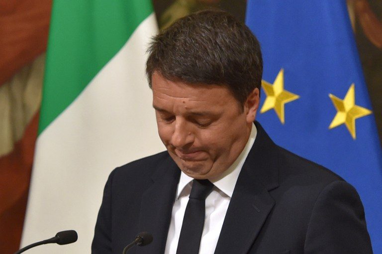 Italy’s Renzi resigns, hints at early election