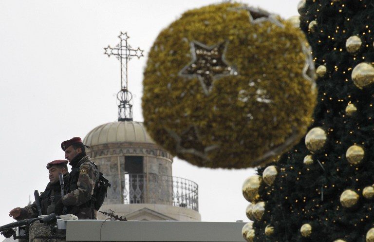 Crowds gather in Bethlehem ahead of Christmas mass