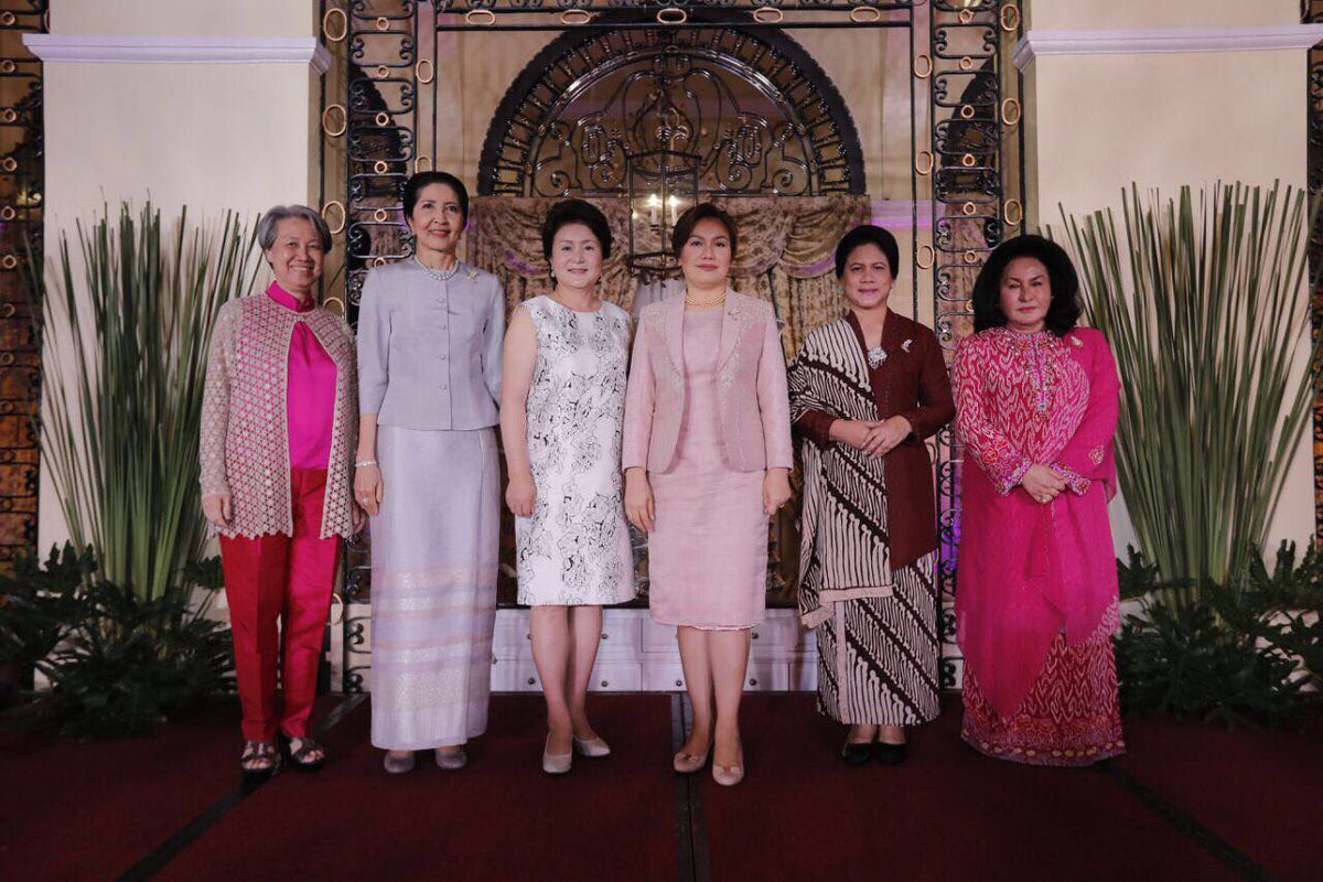 POWER WOMEN. The ASEAN leaders' partners show their sartorial choices at the ASEAN Spouses Program. Photo from Twitter.com/MYembassymanila 
