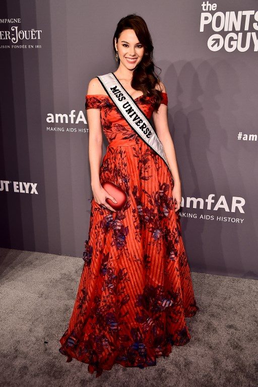 amfAR. Catriona Gray attends the amfAR New York Gala 2019 at Cipriani Wall Street on February 6, 2019 in New York City.  File photo by Theo Wargo/Getty Images/AFP  