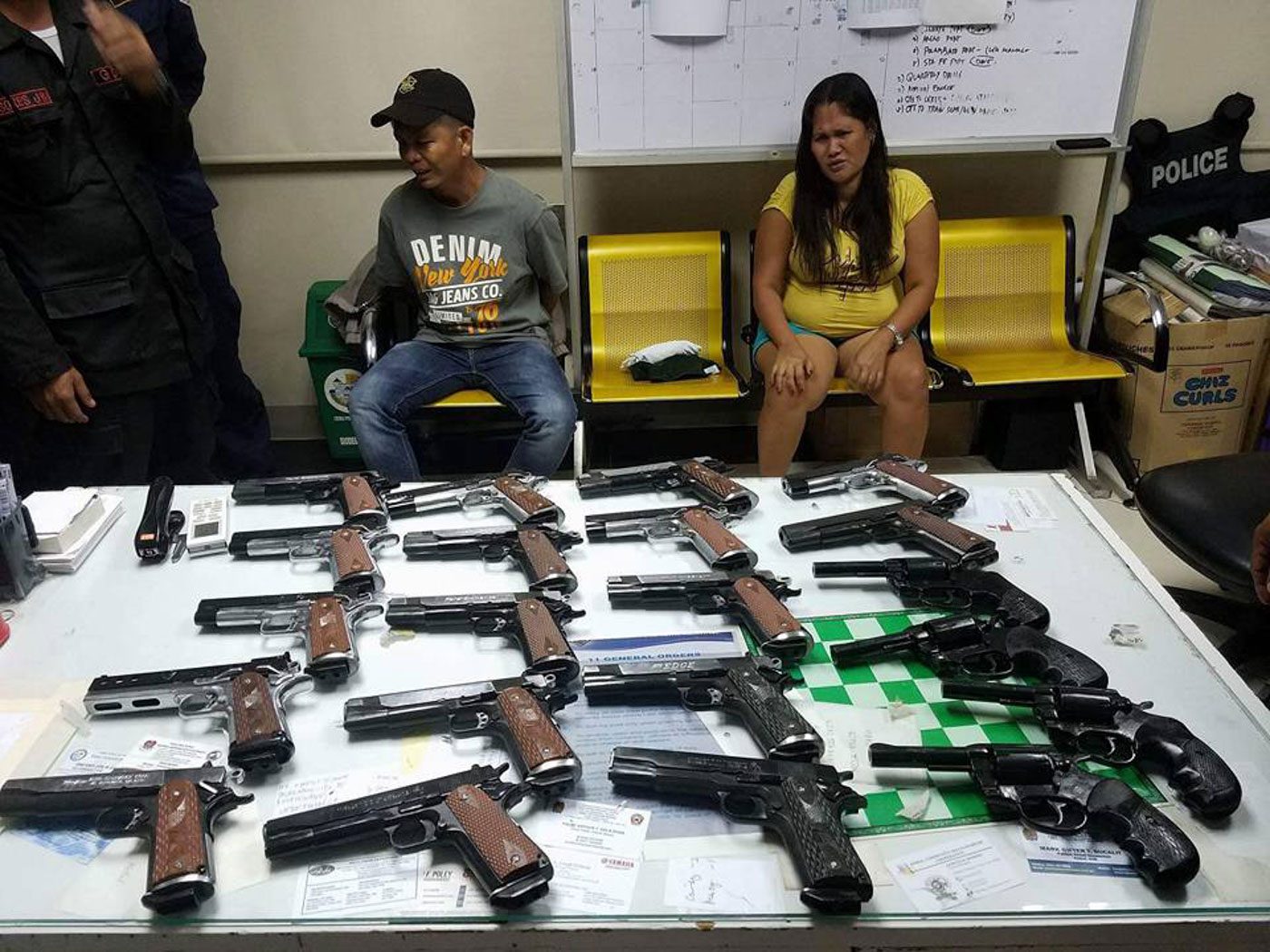 Siblings arrested for attempting to smuggle 21 guns through Cebu port