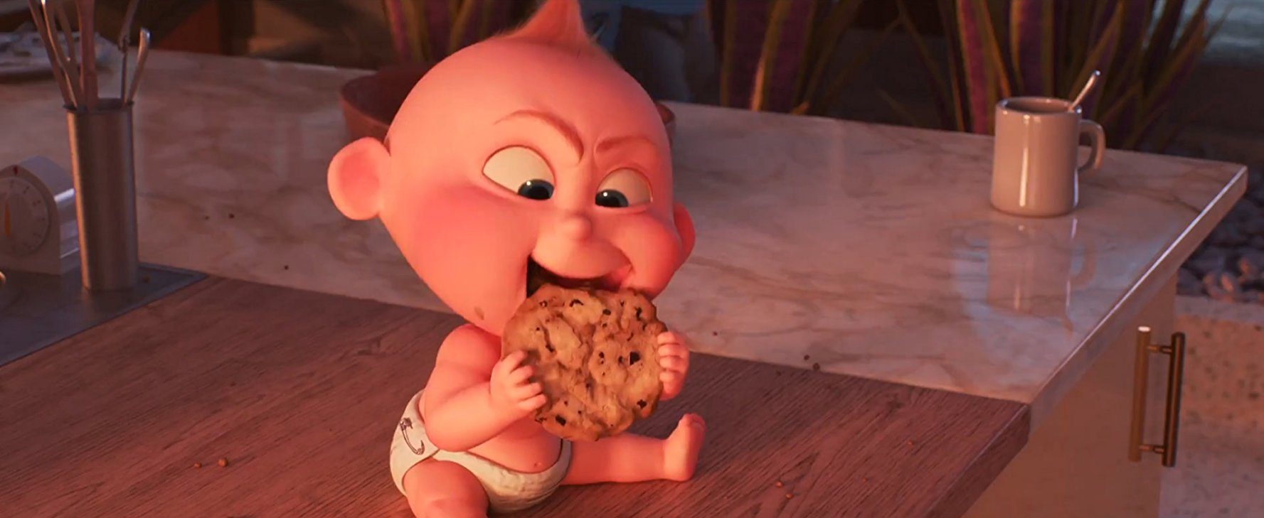 COOKIE. Baby Jack-Jack has more powers than all his family members combined – but he's easily distracted by cookies. Photo courtesy of Disney-Pixar 