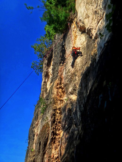 EXTREME ADVENTURE. Rock climbing is challenging but exhilarating. 