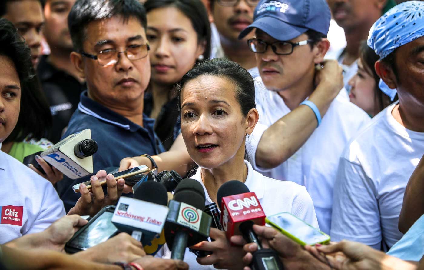 Grace Poe denies quitting race to give way to Roxas