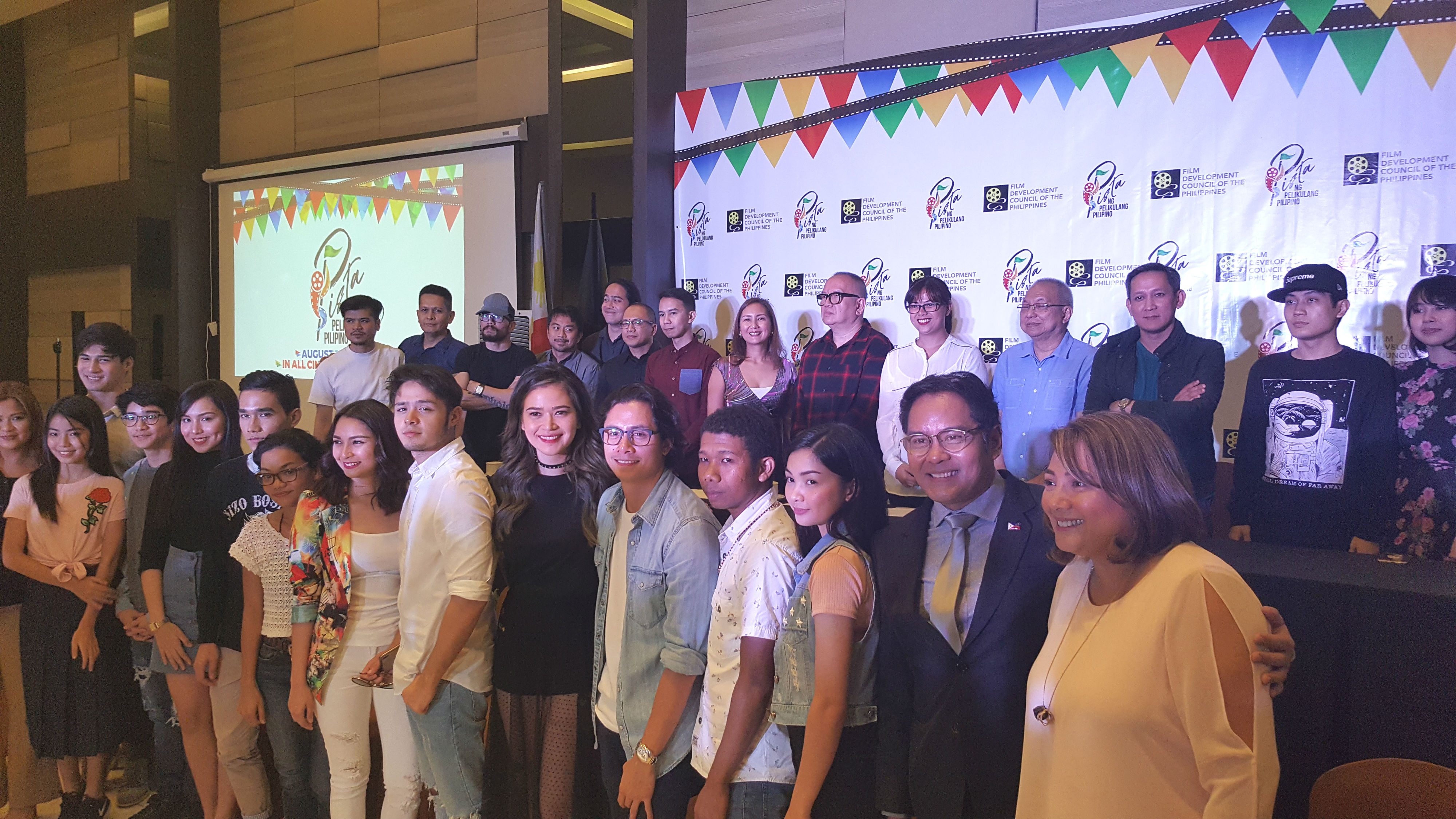 PISTA NG PELIKULANG PILIPINO. The committee, producers, directors, and stars of the film attend the announcement on June 30. Photo by Alexa Villano/Rappler 