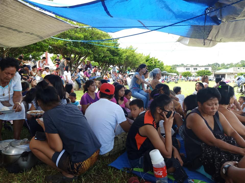 EVACUEES. Residents of Santa Maria in Itbayat, Batanes have evacuated to the plaza after the series of earthquakes on July 27, 2019. Photo by Analyn Dita Nico 