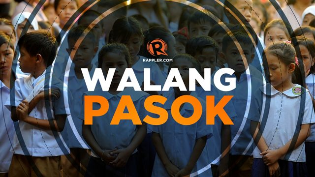 #WalangPasok: Class suspensions, Monday, December 16, 2019