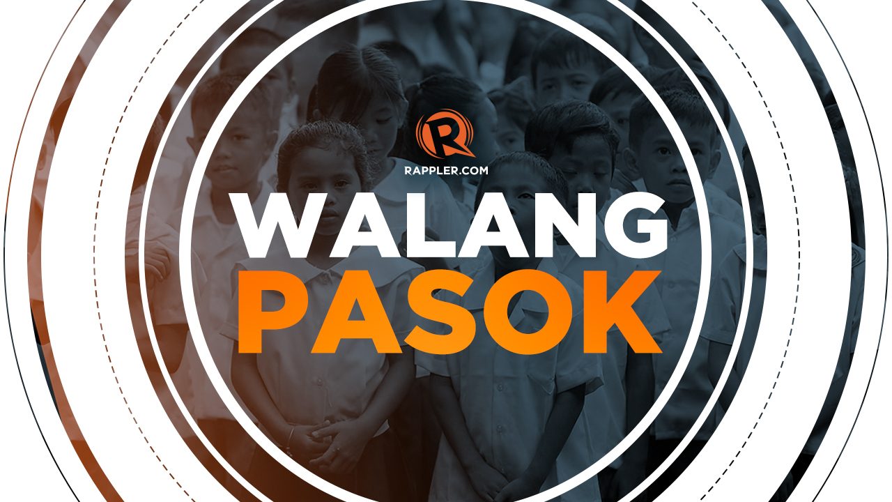 WalangPasok: Class suspensions, Monday, December 2, 2019