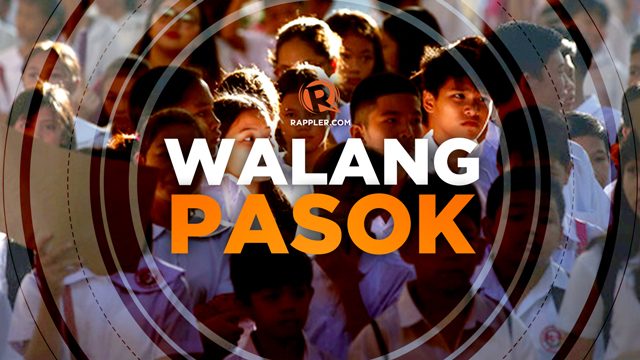 #WalangPasok: Class suspensions, Wednesday, December 4, 2019