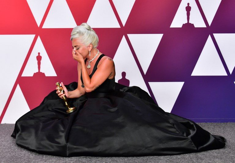 WINNER. Best Original Song winner for "Shallow" from "A Star is Born" Lady Gaga poses in the press room with the Oscar during the 91st Annual Academy Awards at the Dolby Theater in Hollywood, California on February 24, 2019. Photo by Frederic Brown/AFP  
