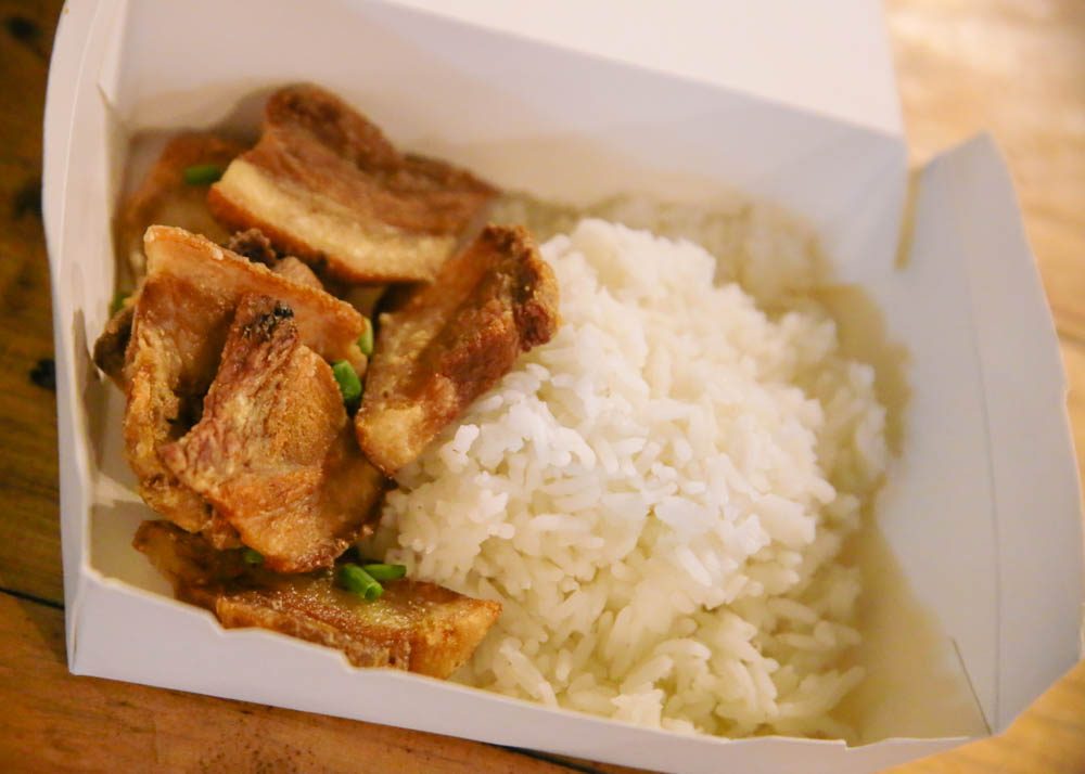 Bagnet rice (P125). Photo by Paolo Abad/Rappler 