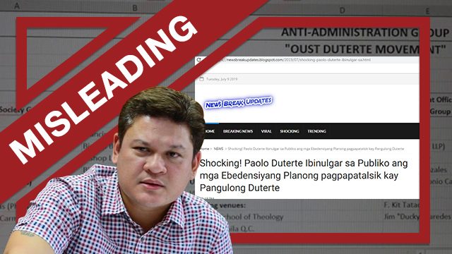 MISLEADING: Paolo Duterte ‘reveals’ ouster plot vs President Duterte