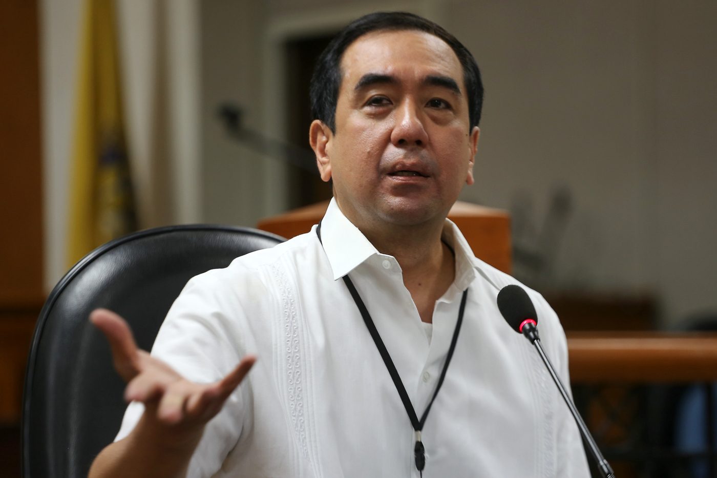 Comelec chairman Andres Bautista gets emotional during a press conference at the Comelec main office in Manila on August 7, 2017 regarding his marital dispute with his wife Patricia Cruz-Bautista. Photo by Ben Nabong/Rappler 