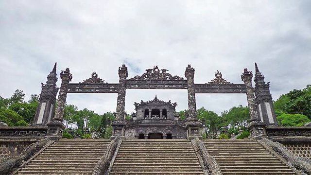 ELABORATE DESIGNS. The resting place of a Nguyen Emperor combined western and traditional design 