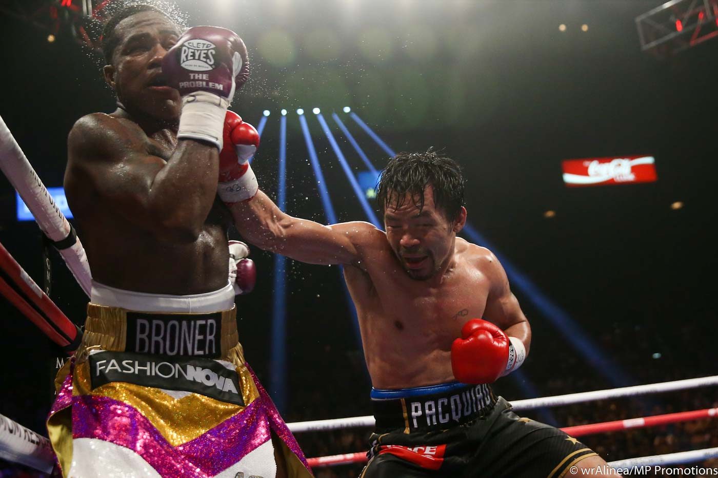 STILL FIERY. Manny Pacquiao throws a right to Adrien Broner during their WBA welterweight championship bout in Las Vegas, Nevada, on January 20, 2019. Photo by Wendell Alinea/MP Promotions 