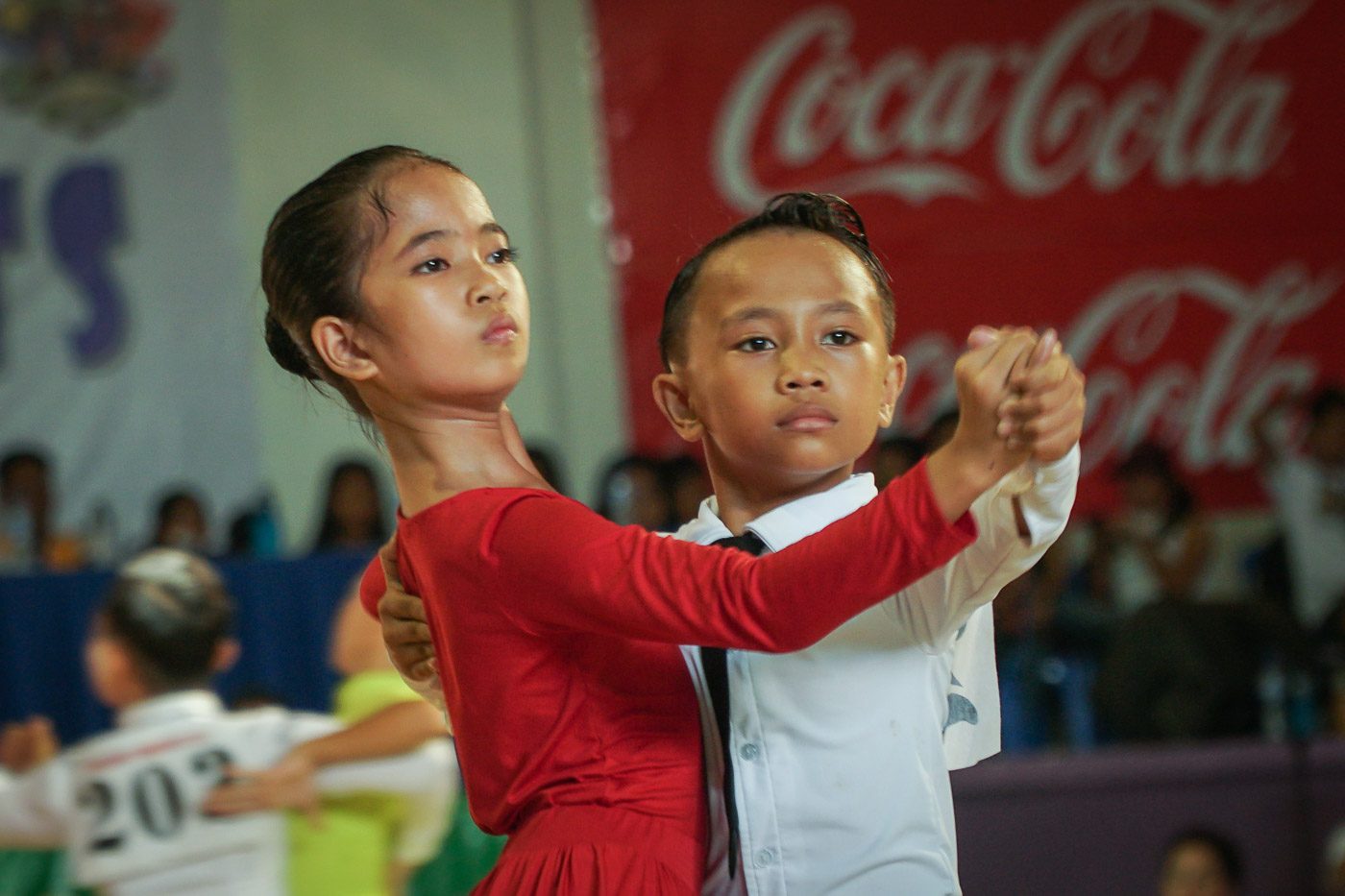 STANDING TALL. Elementary student-athletes competing for dancesports, a demo sport in this year's Palarong Pambansa. Photo by Andrea Pefianco/Rappler  
