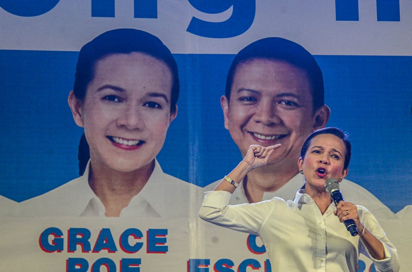 CANDIDATE OR NOT? Senator Grace Poe at the launch of her campaign in Plaza Miranda last week. File photo by Alecs Ongcal/Rappler   