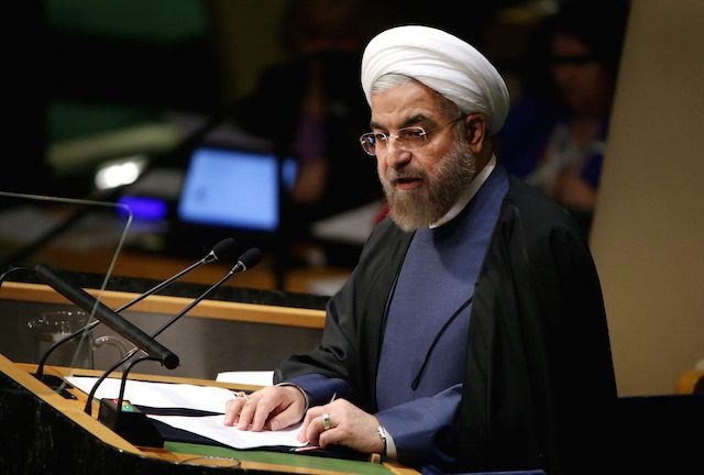 In this file photo Hassan Rouhani, President of Iran, speaks during the 69th session of the United Nations General Assembly at United Nations headquarters in New York, NY, USA, 25 September 2014. Justin Lane/EPA 