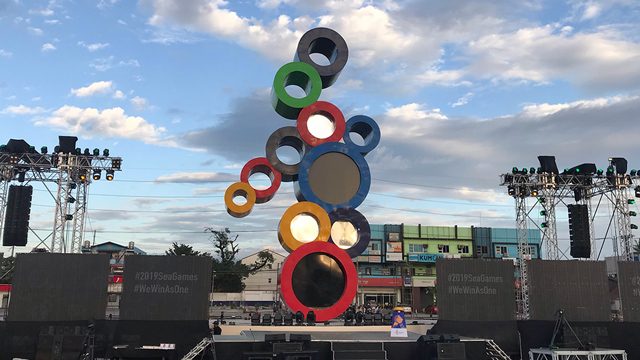 LOOK: SEA Games 2019 logo stands tall at Bayanihan Park