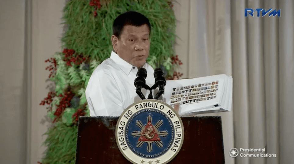Duterte tags former Iligan congressman, mayor in drug list