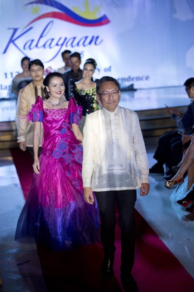 DIPLOMATIC MODEL. Consul General Medardo Macaraig leads the fashion show. Photo courtesy Philippine Embassy in Kuala Lumpur, Malaysia 