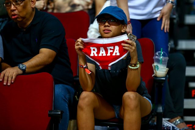 HUGE FAN. It looks like Nadal's supporters brought out all the stops to get his attention. Photo by Josh Albelda/Rappler 